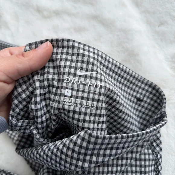 Nike Gingham Leggings Dri Fit Black White Size Medium - Picture 4 of 7